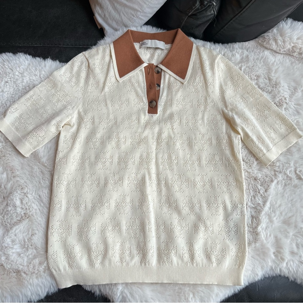 Tory Burch Short Sleeve Knit polo Top